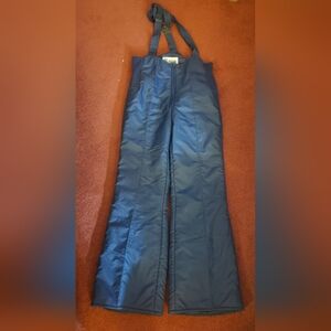 Vintage pedigree men's ski Bibbs navy blue size 30x31 Adjustable Straps Zip Up